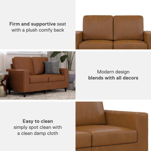 DHP Cooper Loveseat - Camel Faux Leather