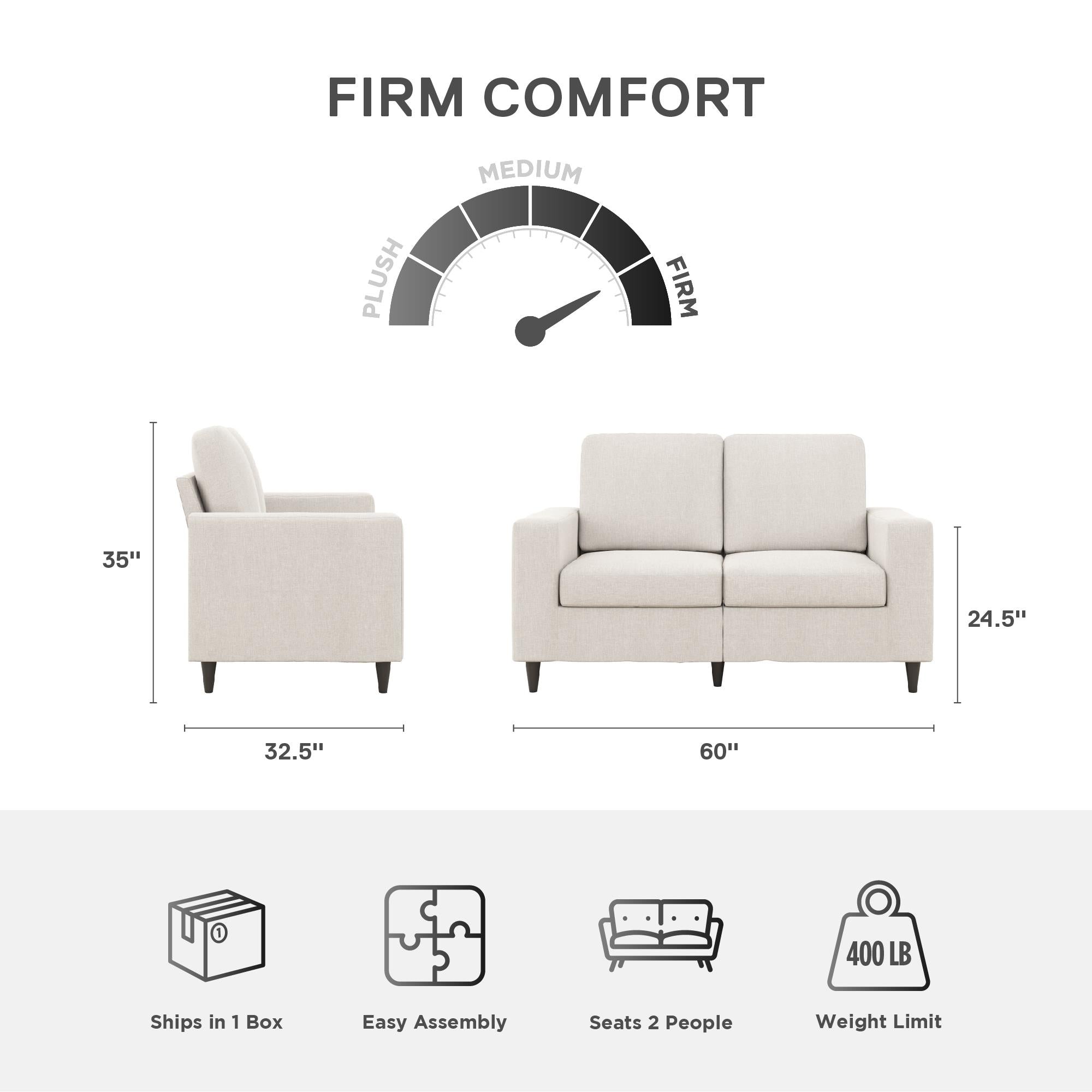 DHP Cooper Loveseat - Beige
