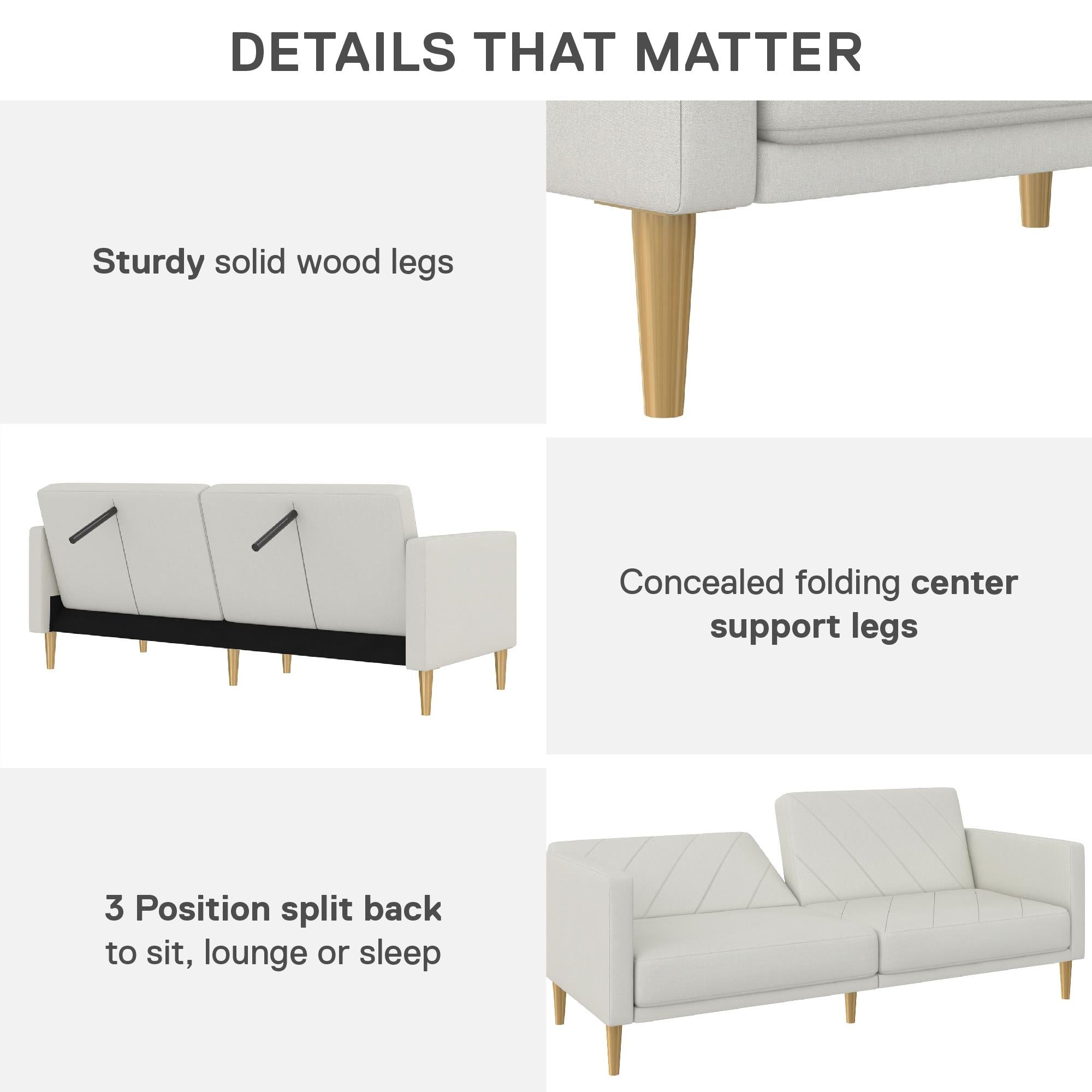 DHP Alicent Upholstered Daybed - Light Gray