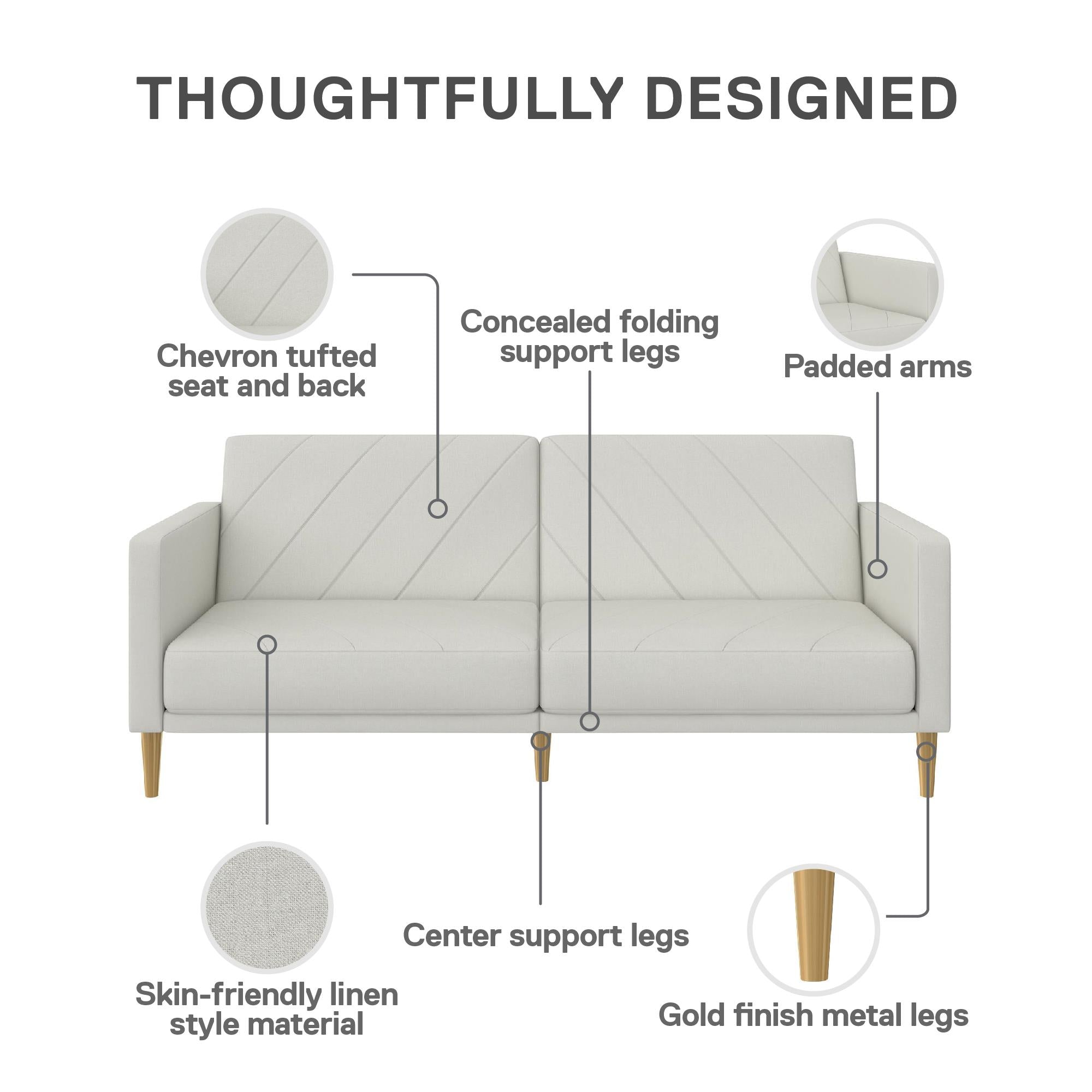 DHP Alicent Upholstered Daybed - Light Gray