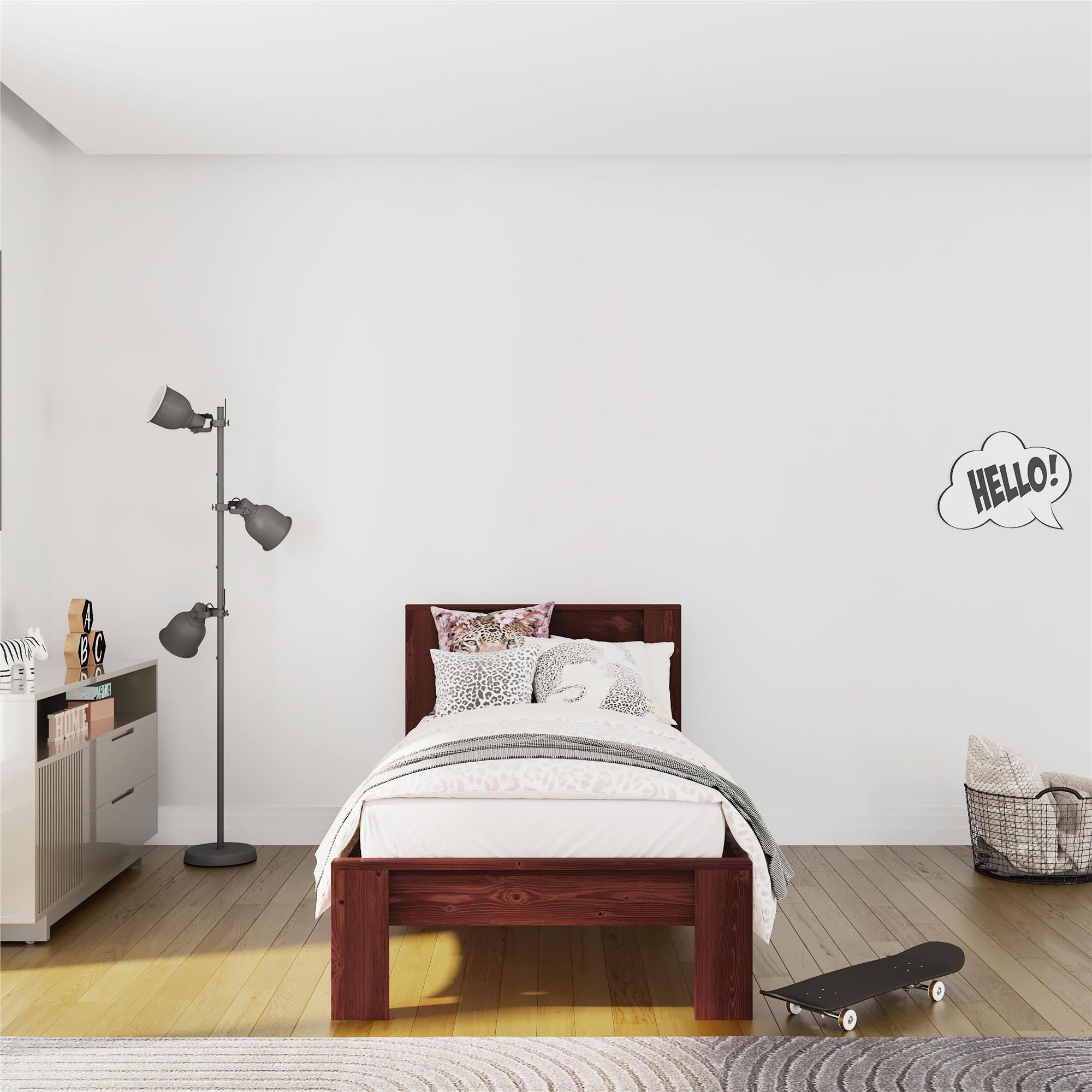 DHP Jaymee Kids' Wood Bed Frame - Deep Walnut - Twin