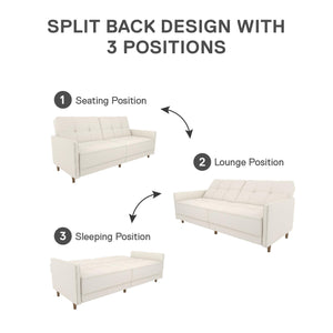 DHP Andora Futon Sofa Bed - White