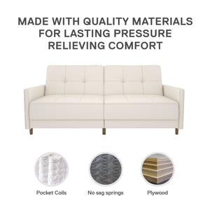 DHP Andora Futon Sofa Bed - White