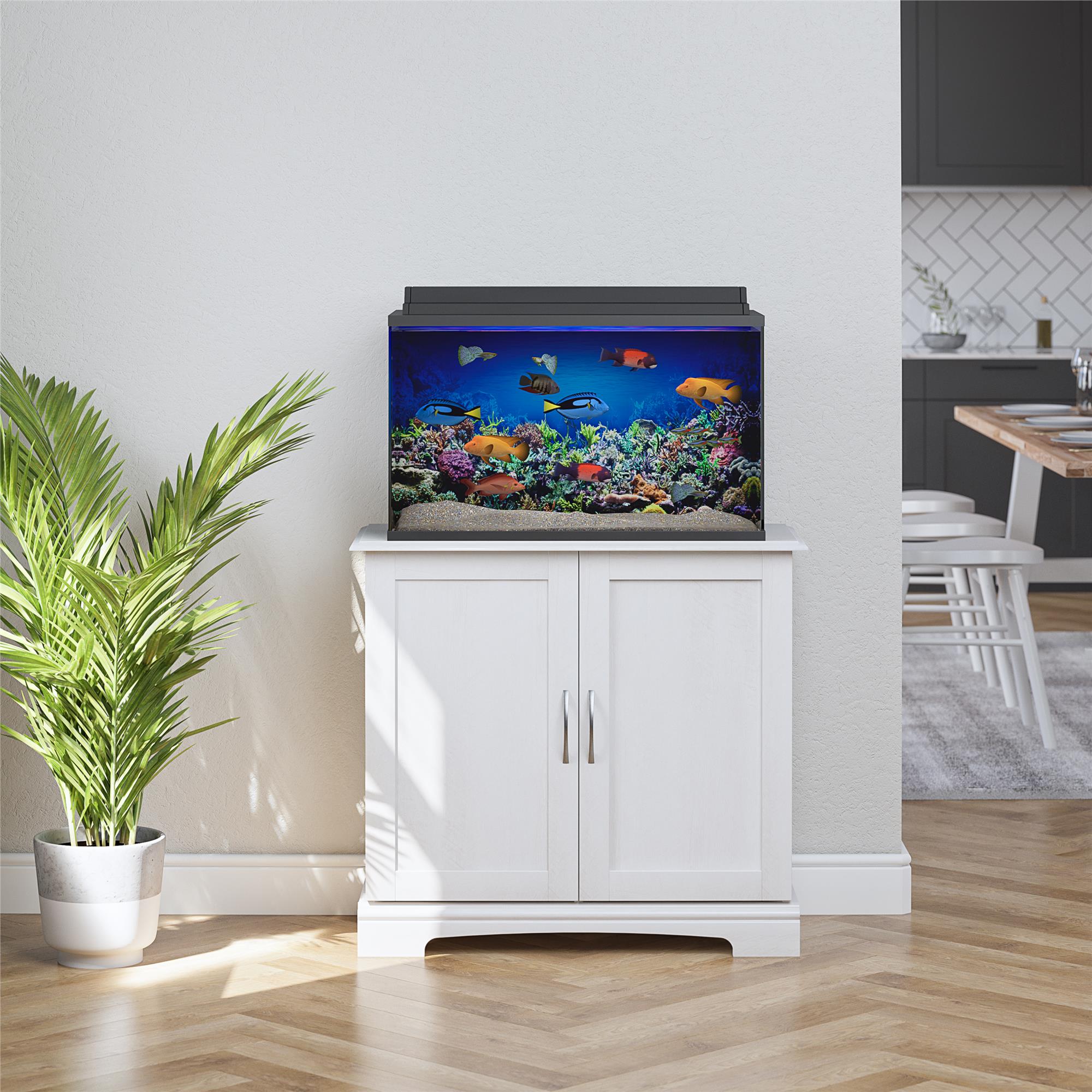 Ollie & Hutch Harbor 29 - 37 Gallon Aquarium or Terrarium Stand - Ivory Oak