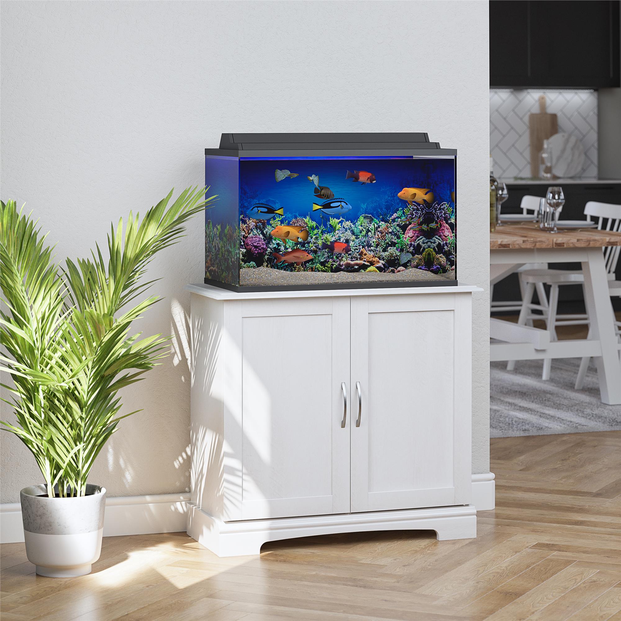 Ollie & Hutch Harbor 29 - 37 Gallon Aquarium or Terrarium Stand - Ivory Oak