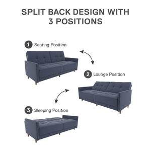 DHP Andora Futon Sofa Bed - Navy