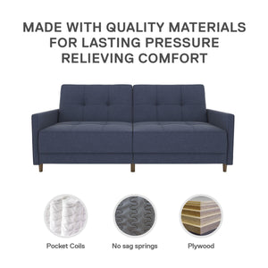 DHP Andora Futon Sofa Bed - Navy