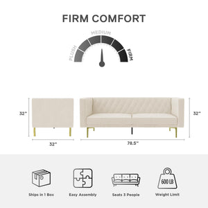 DHP Marseille Tuxedo Sofa - Ivory