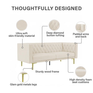 DHP Marseille Tuxedo Sofa - Ivory