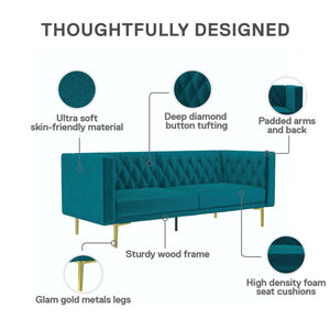 DHP Marseille Tuxedo Sofa - Emerald Green