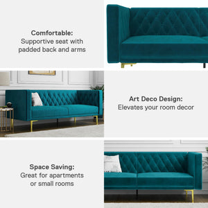 DHP Marseille Tuxedo Sofa - Emerald Green
