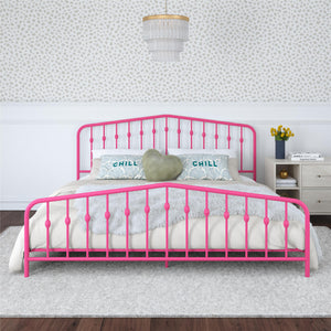 Novogratz Bushwick Metal Bed - Hot Pink - King
