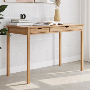 Ren Home Liv Desk with Double Drawers - Oak