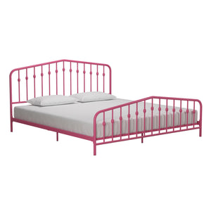 Novogratz Bushwick Metal Bed - Hot Pink - King