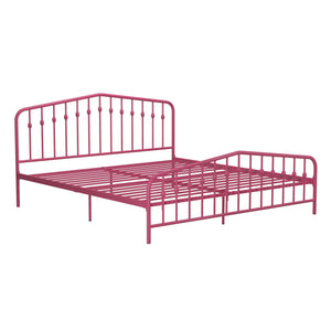 Novogratz Bushwick Metal Bed - Hot Pink - King