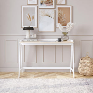 Ren Home Enkel Desk - Light Oak and White