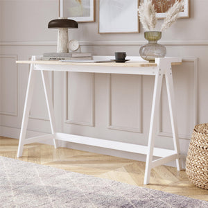 Ren Home Enkel Desk - Light Oak and White