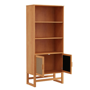 Ren Home Talo 3 Shelf Bookcase with 2 Doors - Natural