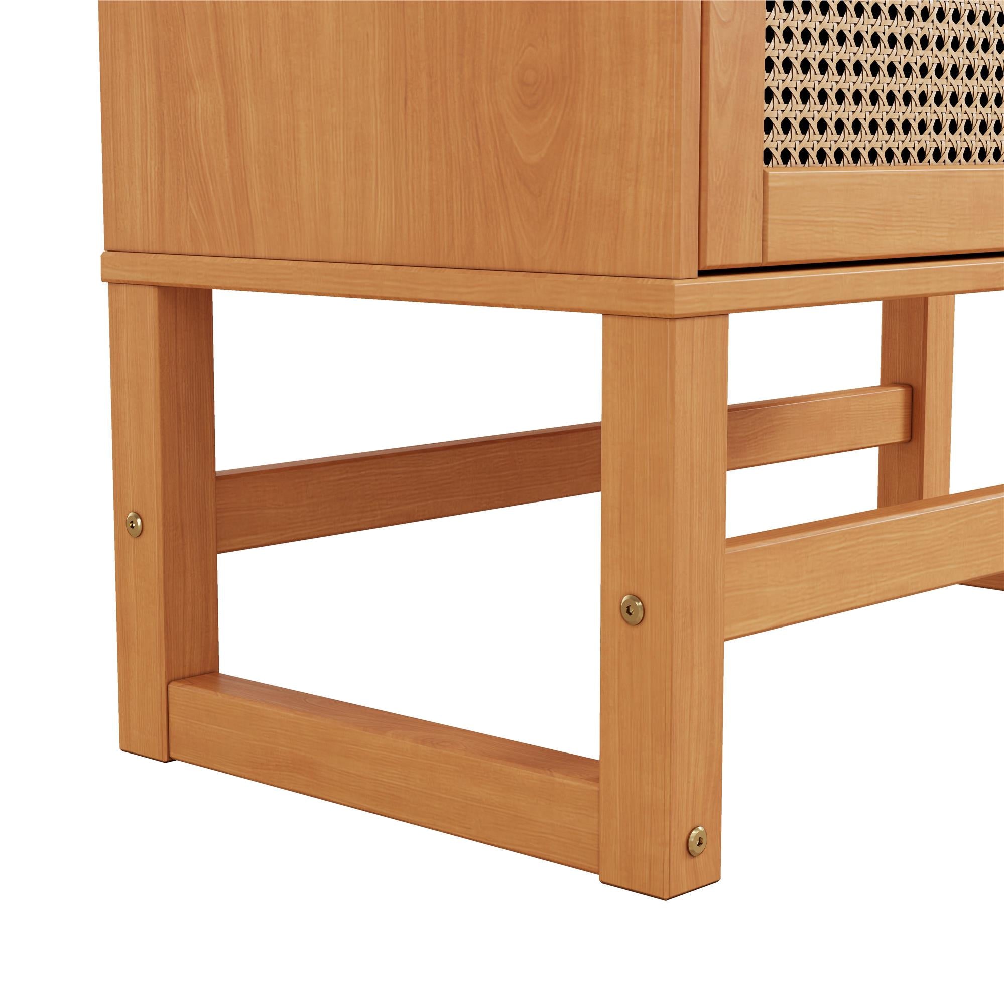 Ren Home Talo 3 Shelf Bookcase with 2 Doors - Natural