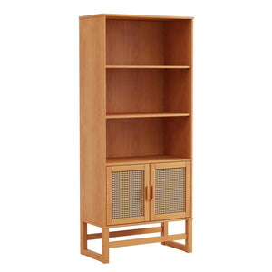 Ren Home Talo 3 Shelf Bookcase with 2 Doors - Natural