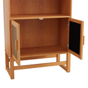 Ren Home Talo 3 Shelf Bookcase with 2 Doors - Natural