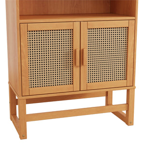 Ren Home Talo 3 Shelf Bookcase with 2 Doors - Natural