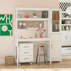 Mr. Kate Tess Standing Desktop & Workstation - Ivory Oak