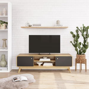 Ren Home Leva Media Console TV Stand - Light Oak