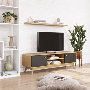 Ren Home Leva Media Console TV Stand - Light Oak