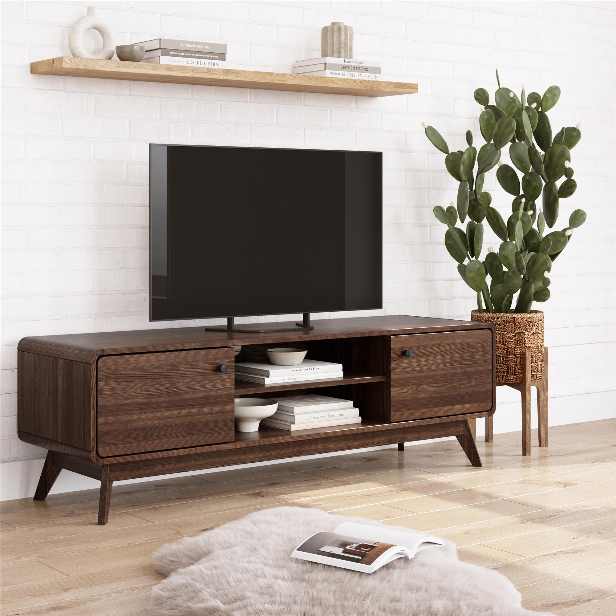 Ren Home Leva Media Console TV Stand - Walnut