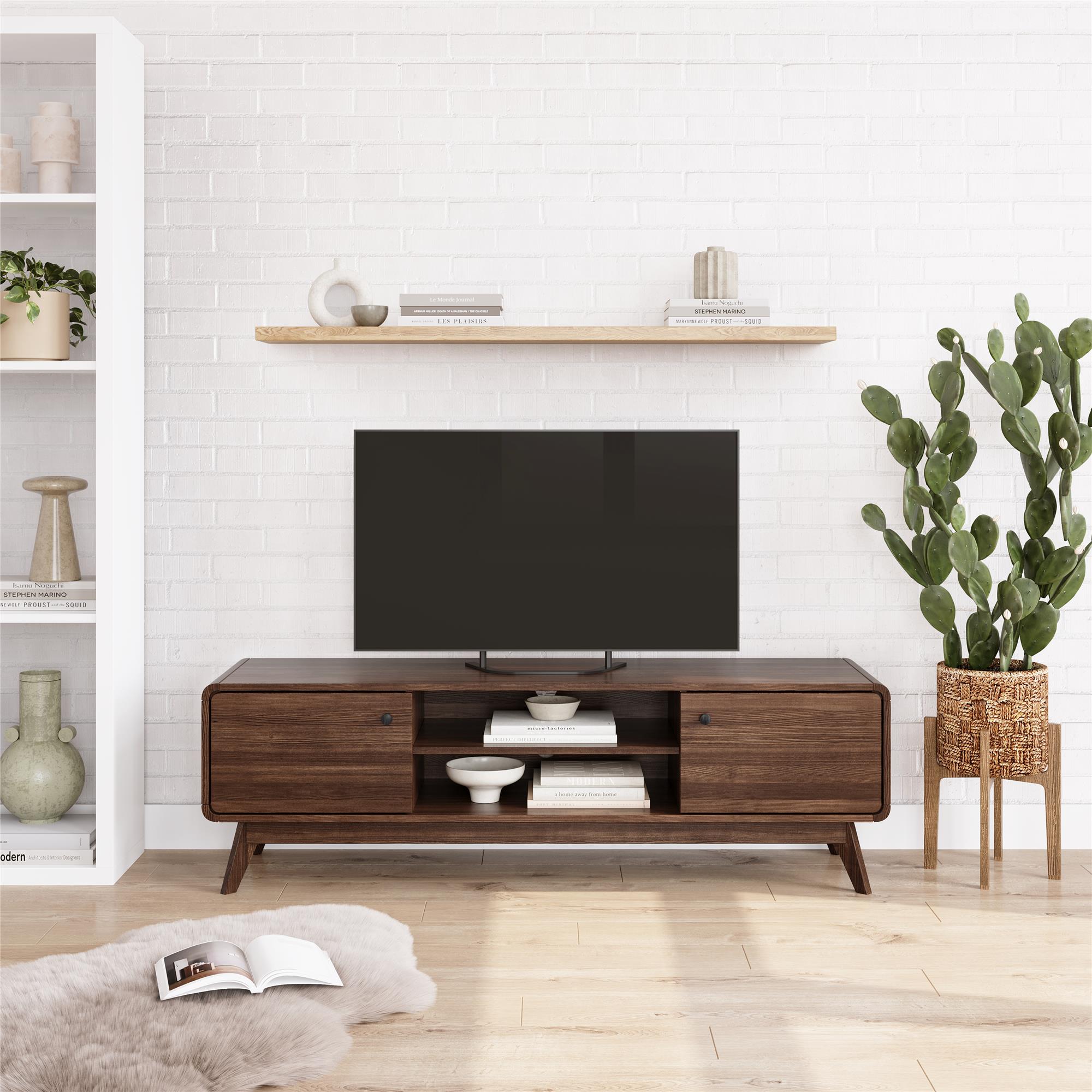 Ren Home Leva Media Console TV Stand - Walnut