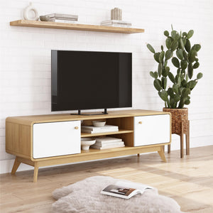 Ren Home Leva Media Console TV Stand - Oak