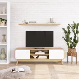 Ren Home Leva Media Console TV Stand - Oak