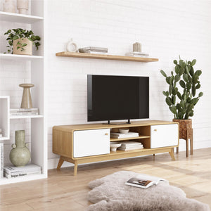 Ren Home Leva Media Console TV Stand - Oak