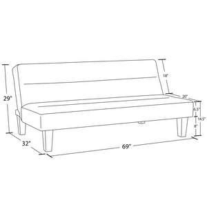 DHP Kebo Futon Sofa Bed - Dark Gray
