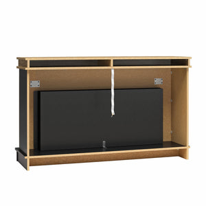 Ameriwood Home Mateo Wide Mantel with Linear Electric Fireplace and Remote for TVs up to 65" - Black