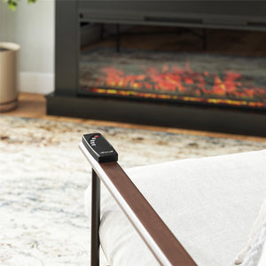 Ameriwood Home Mateo Wide Mantel with Linear Electric Fireplace and Remote for TVs up to 65" - Black