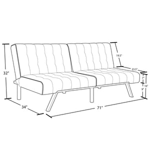 DHP Emily Armless Futon Sofa Bed - Black