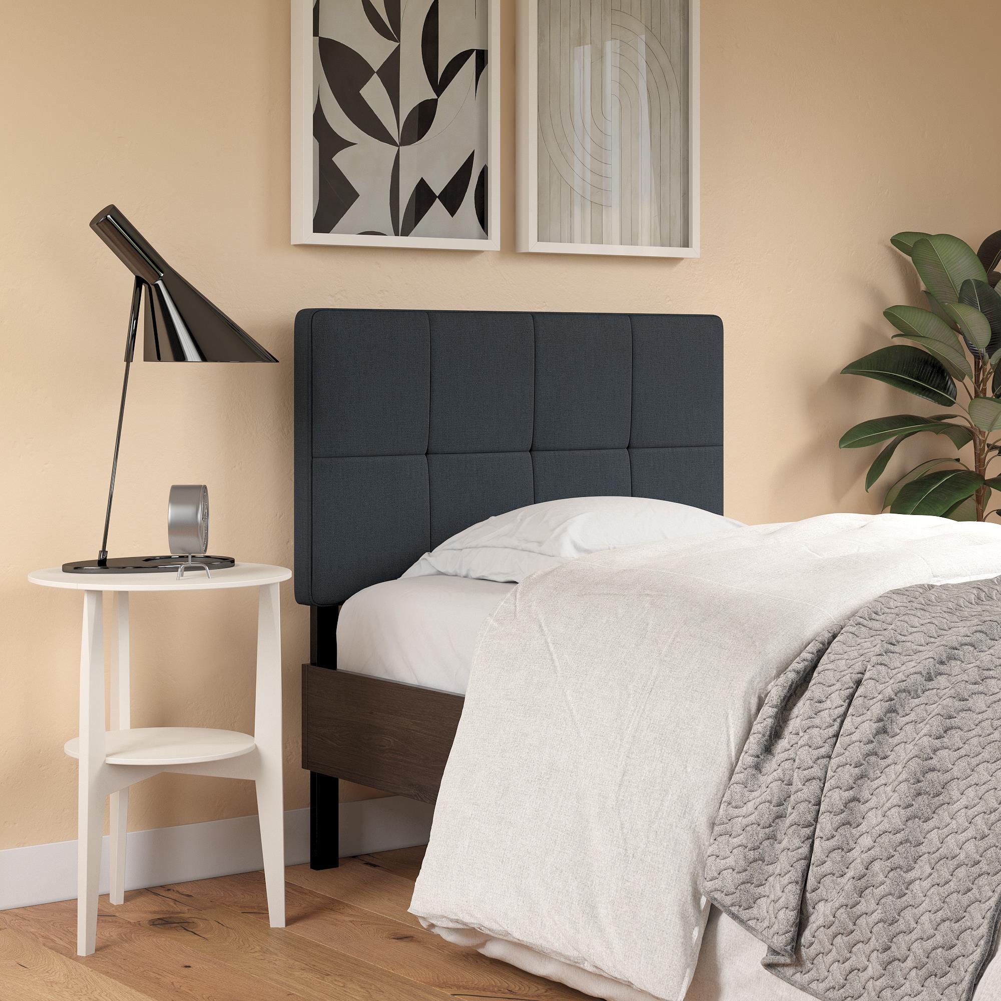 RealRooms Tyler Upholstered Headboard - Blue - Twin