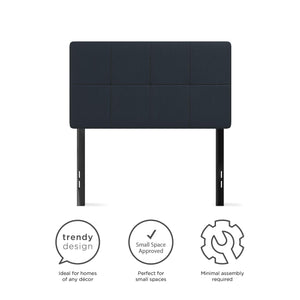 RealRooms Tyler Upholstered Headboard - Blue - Twin