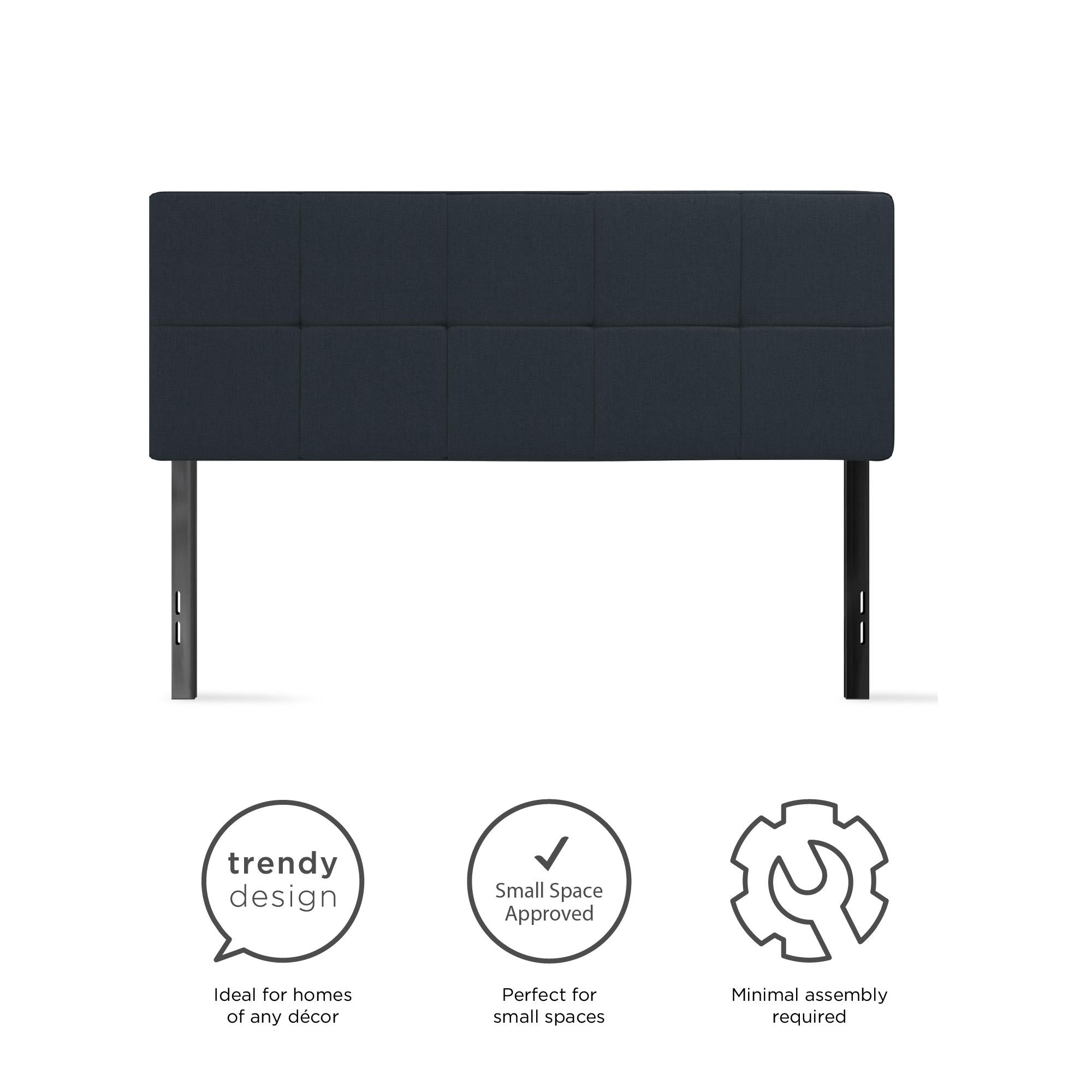 RealRooms Tyler Upholstered Headboard - Blue - Full/Queen