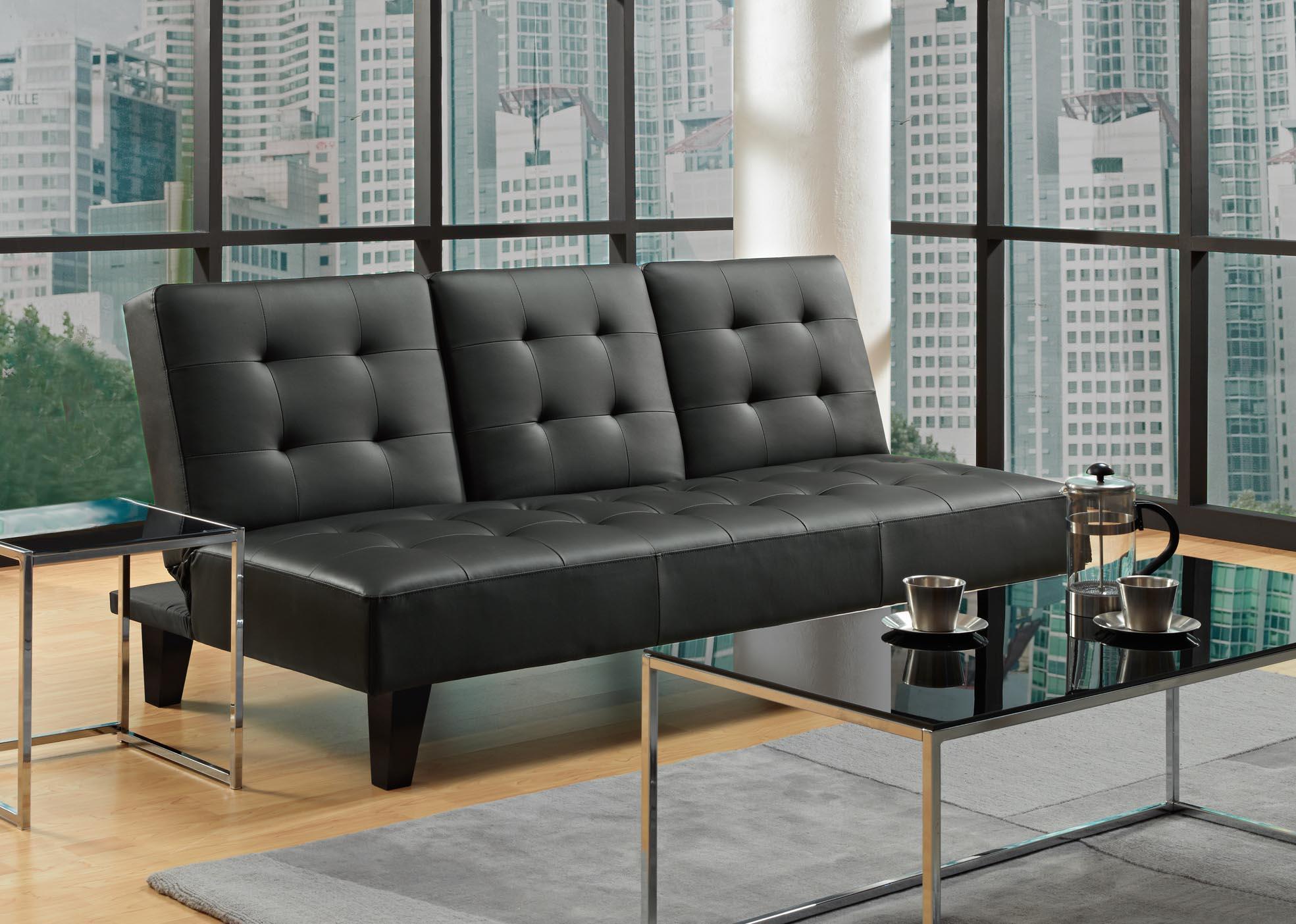 DHP Madison Futon with CupHolder - Black