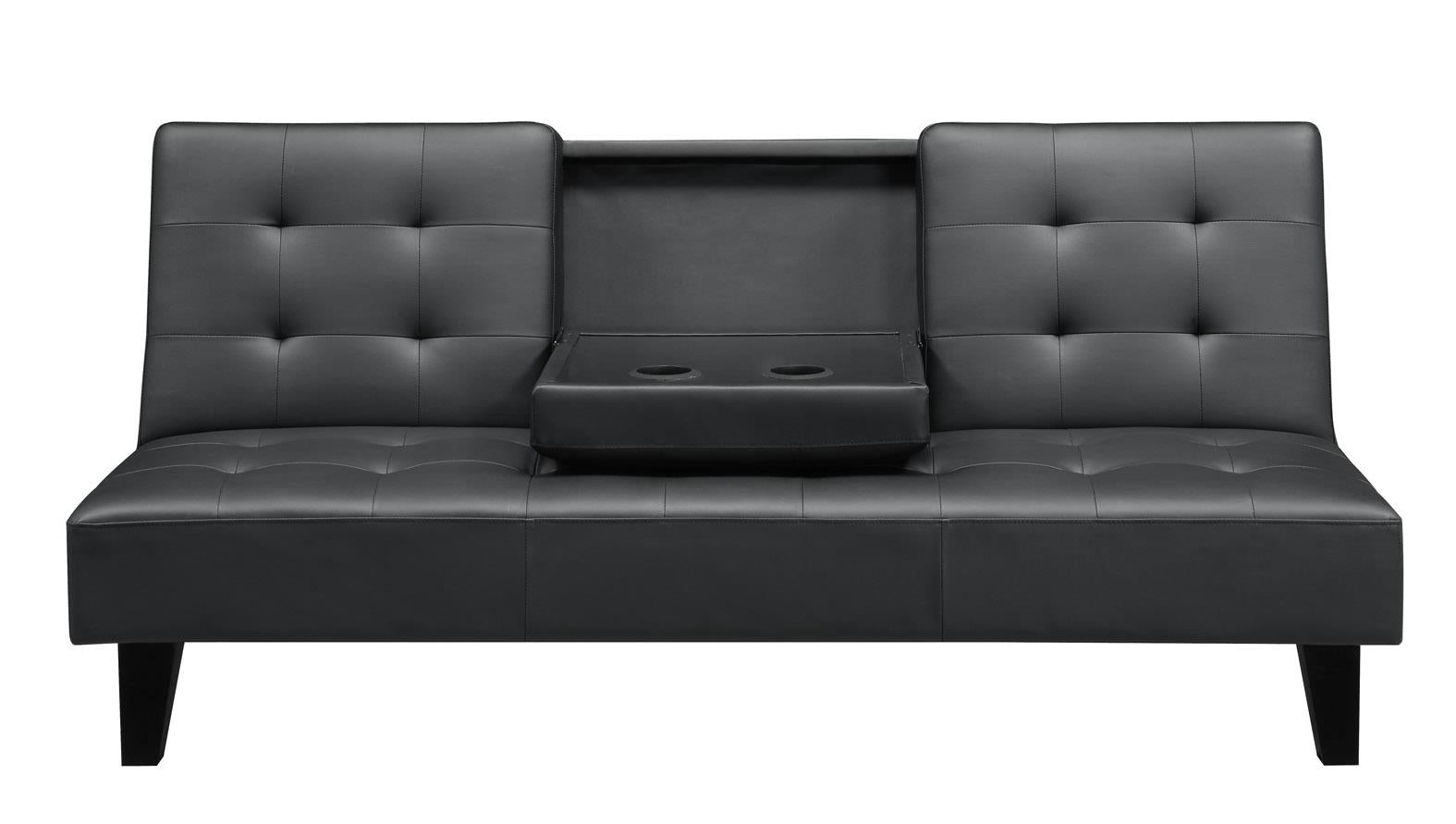 DHP Madison Futon with CupHolder - Black