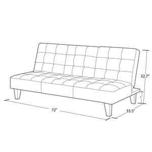 DHP Madison Futon with CupHolder - Black