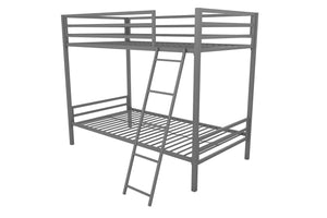 Novogratz Maxwell Metal Bunk Bed - Gray - Twin-Over-Twin