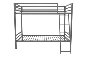 Novogratz Maxwell Metal Bunk Bed - Gray - Twin-Over-Twin