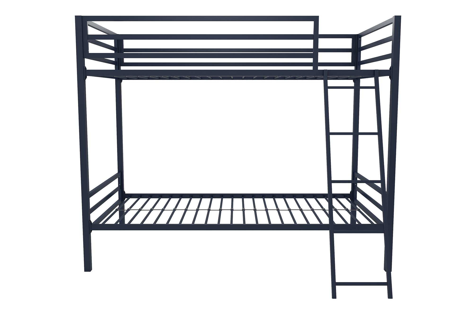 Novogratz Maxwell Metal Bunk Bed - Navy - Twin-Over-Twin