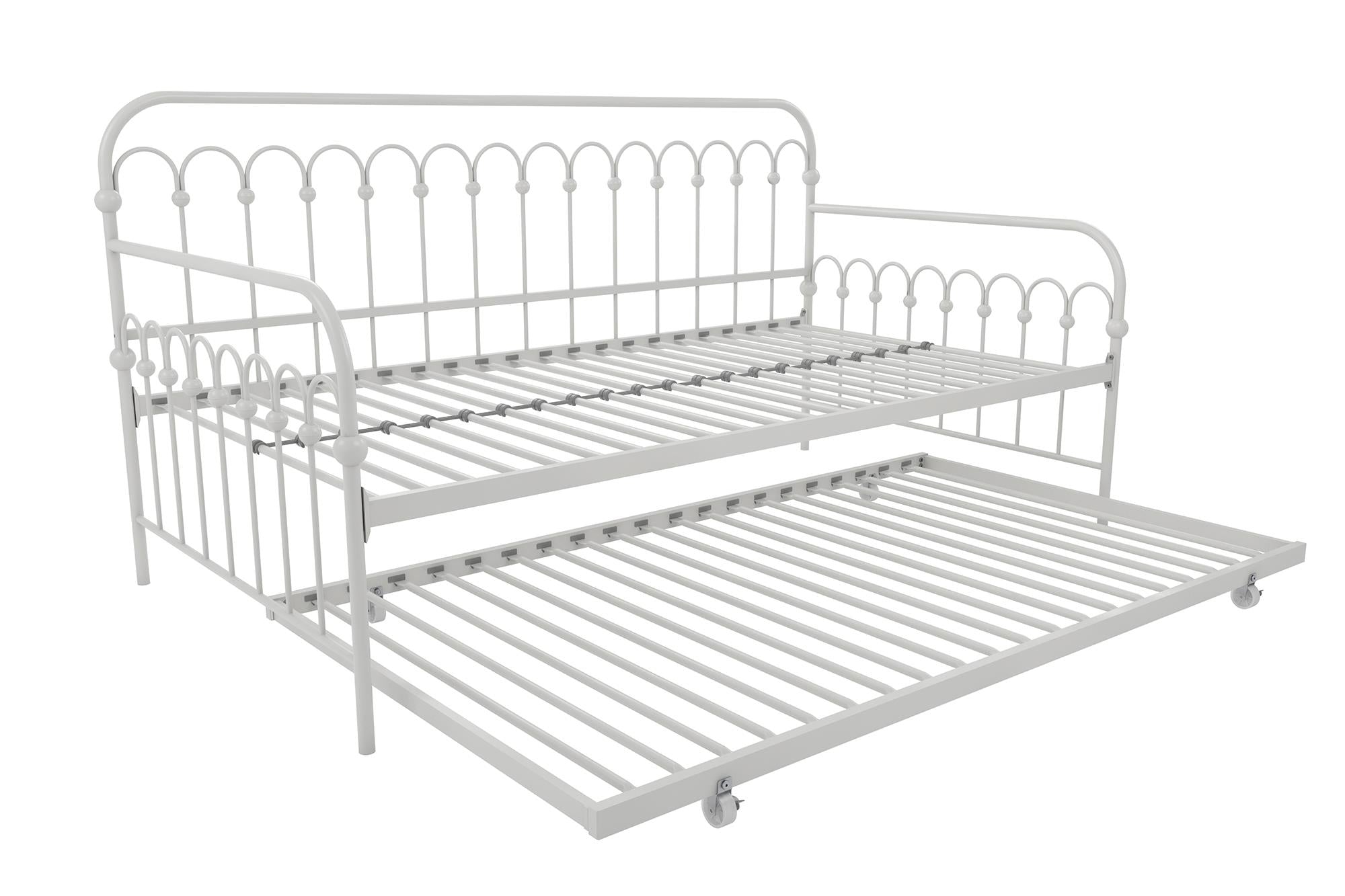 Novogratz Bright Pop Metal Daybed with Trundle - White - Twin