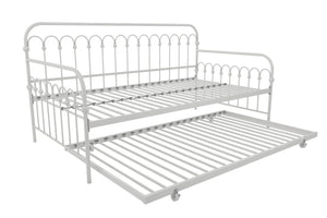 Novogratz Bright Pop Metal Daybed with Trundle - White - Twin