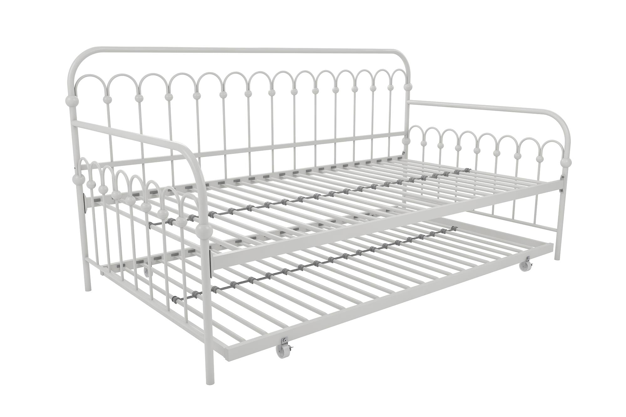 Novogratz Bright Pop Metal Daybed with Trundle - White - Twin